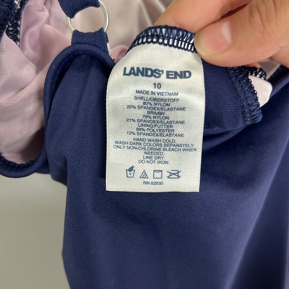 Lands End Women Modest Twist Front Dresskini Top Swimsuit Size 10 - Picture 4 of 8